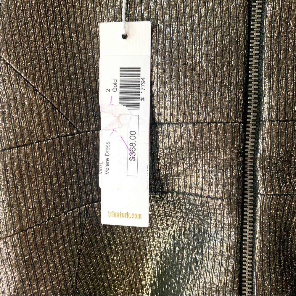SOLD Trina Turk Volare Metallic Strapless Cocktail Dress w/ Sweetheart Neckline - Picture 7 of 16